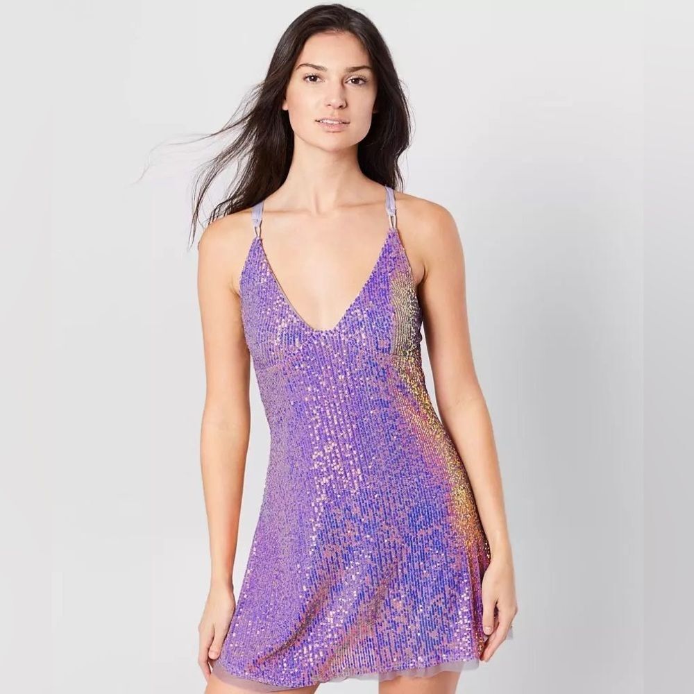 Free people Purple Sequin Dress